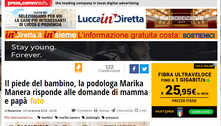 lucca in diretta podologo marika manera piede bambino